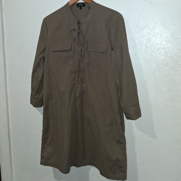 THEORY Jullitah Moss Poplin Dress - Picture 4 of 7